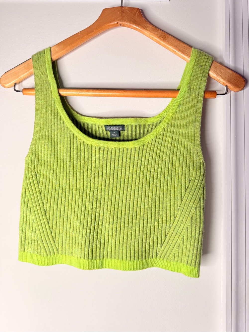 Talbots Bright Lime Ribbed Tank - Picture 2 of 3